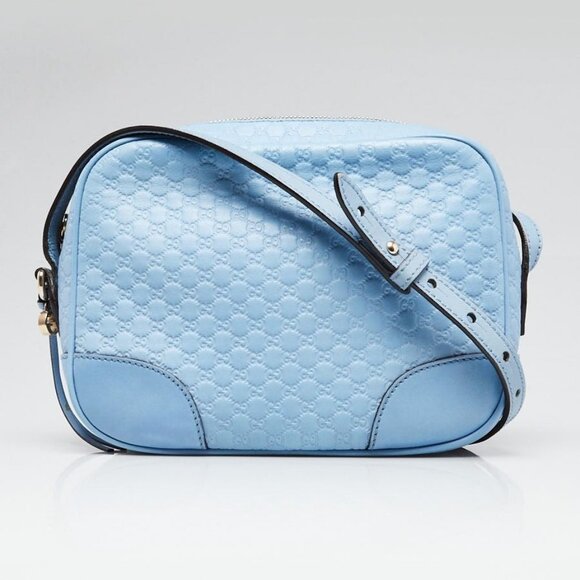 Gucci Light Blue Micro Guccissima Leather Crossbody Bag - Picture 2 of 10